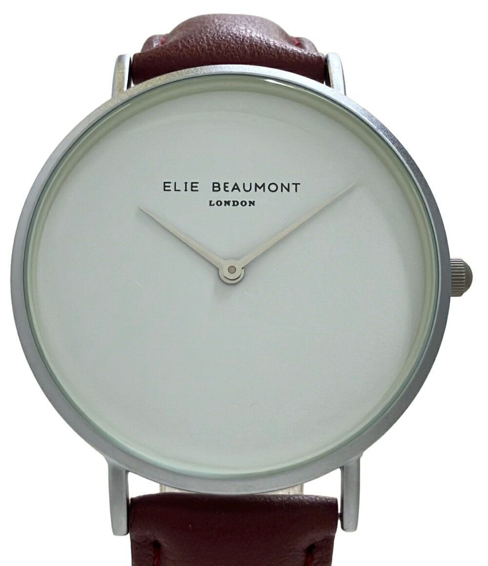 C, D, T, R, W - 【中古】 美品 エリービューモント 腕時計 クオーツ ホワイト EB815 レディース ELIE BEAUMONT