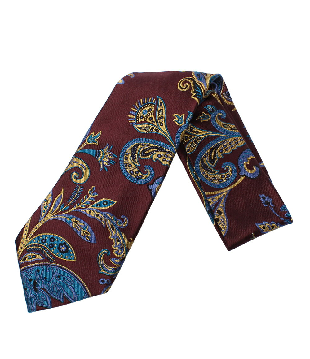 ETRO - 【全品5%OFFクーポン1日23:59迄】【中古】 美品 エトロ ネクタイ シルク100％ ペイズリー刺繍 ETRO