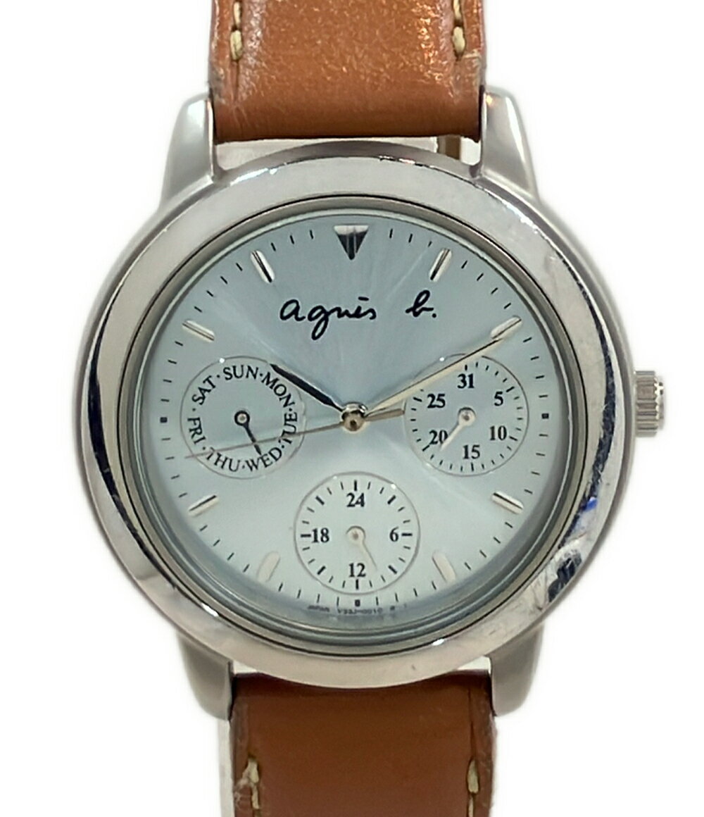 Agnès b. - 【先着クーポン11日1:59迄】【中古】 アニエスベー 腕時計 クオーツ ブルー系 V33J-0010 レディース メンズ agnes b.