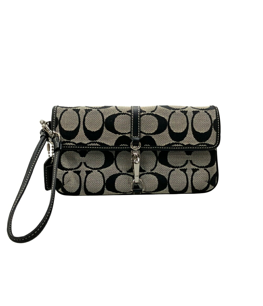 【先着クーポン11日1:59迄】【中古】 コーチ ポーチ シグネチャー レディース COACH