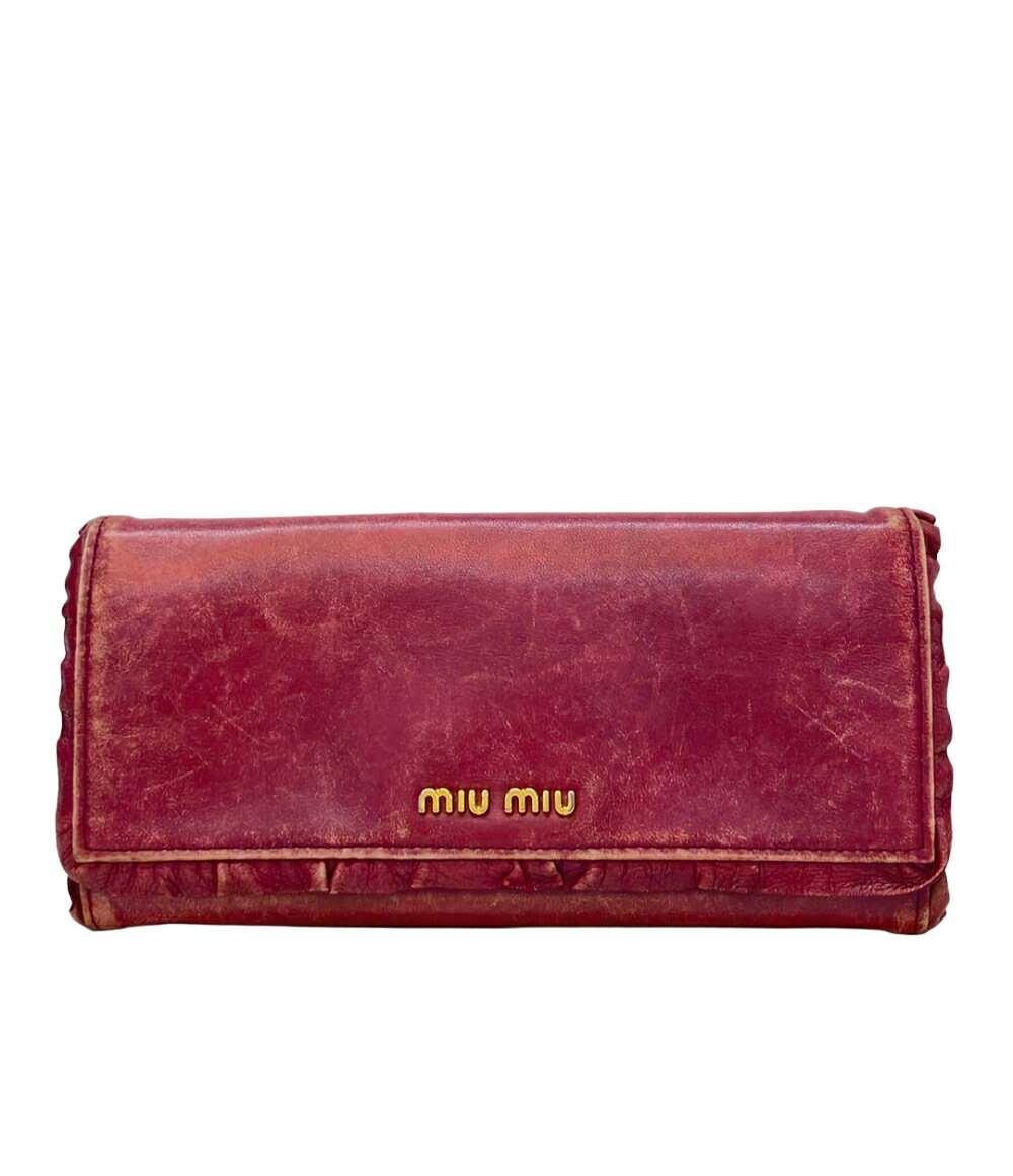 【全品5%OFFクーポン14日23:59迄】【中古】 ミュウミュウ 長財布 レディース MIUMIU