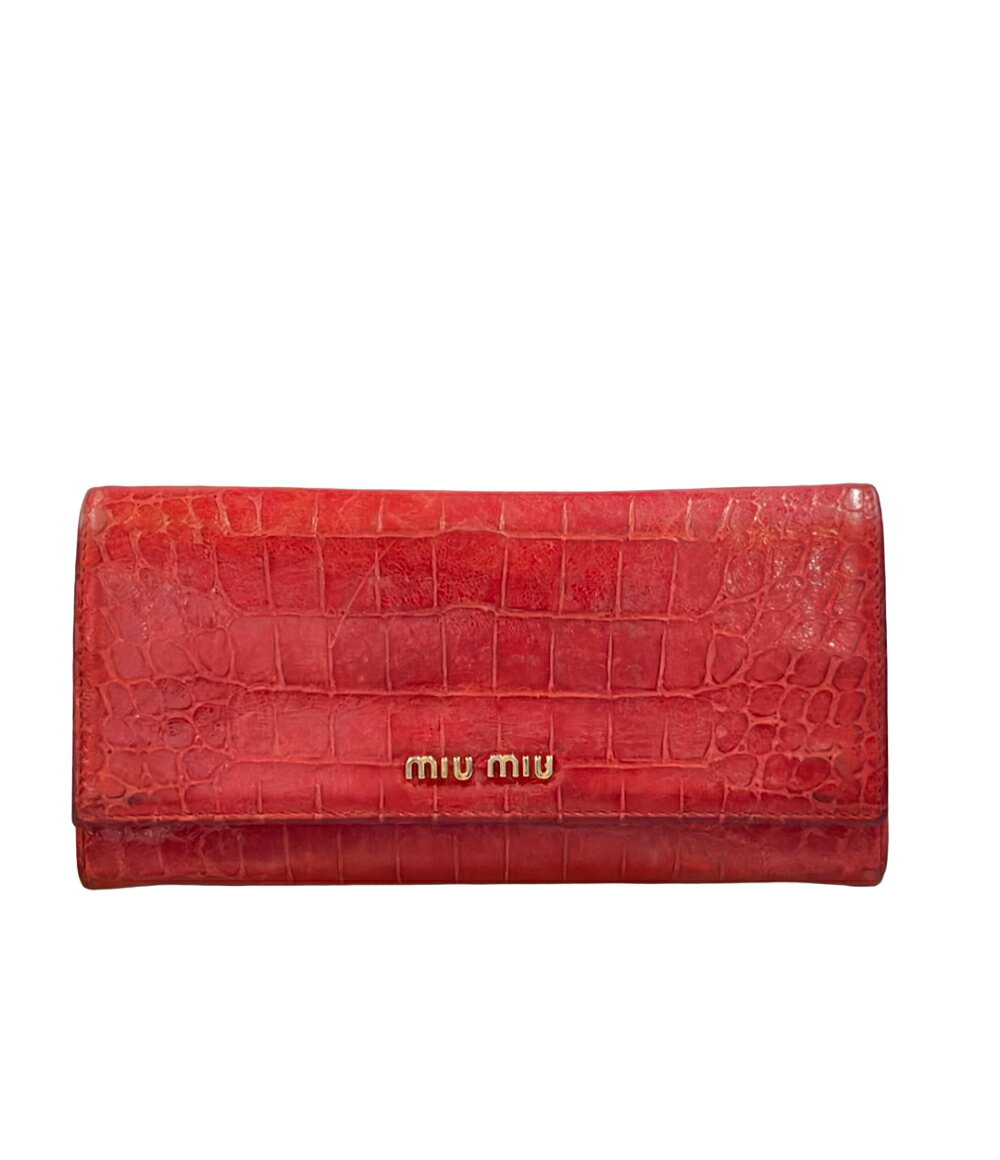 【全品5%OFFクーポン14日23:59迄】【中古】 ミュウミュウ 長財布 レディース MIUMIU