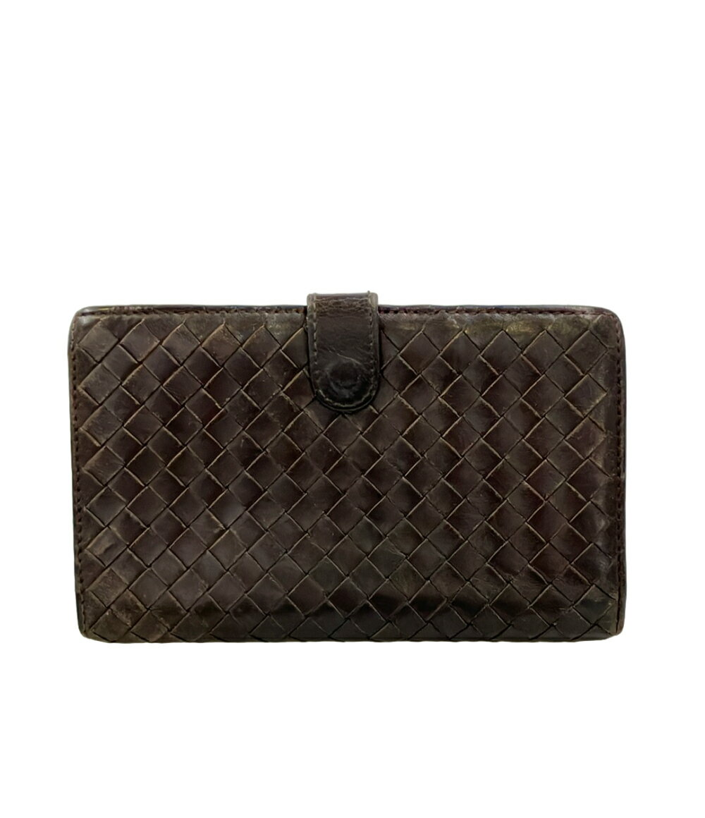 Rakuten - 【全品5%OFFクーポン1日23:59迄】【中古】 ボッテガ・ヴェネタ 長財布 二つ折り イントレチャート メンズ レディース BOTTEGA VENETA