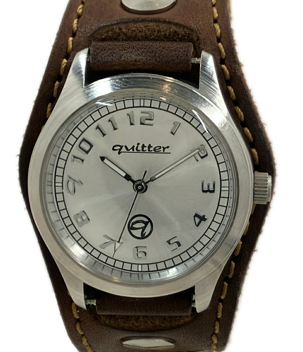 【1,000円OFFクーポン11日0時〜13日23:59迄】【中古】 クイッター 腕時計 クオーツ シルバー メンズ Quitter