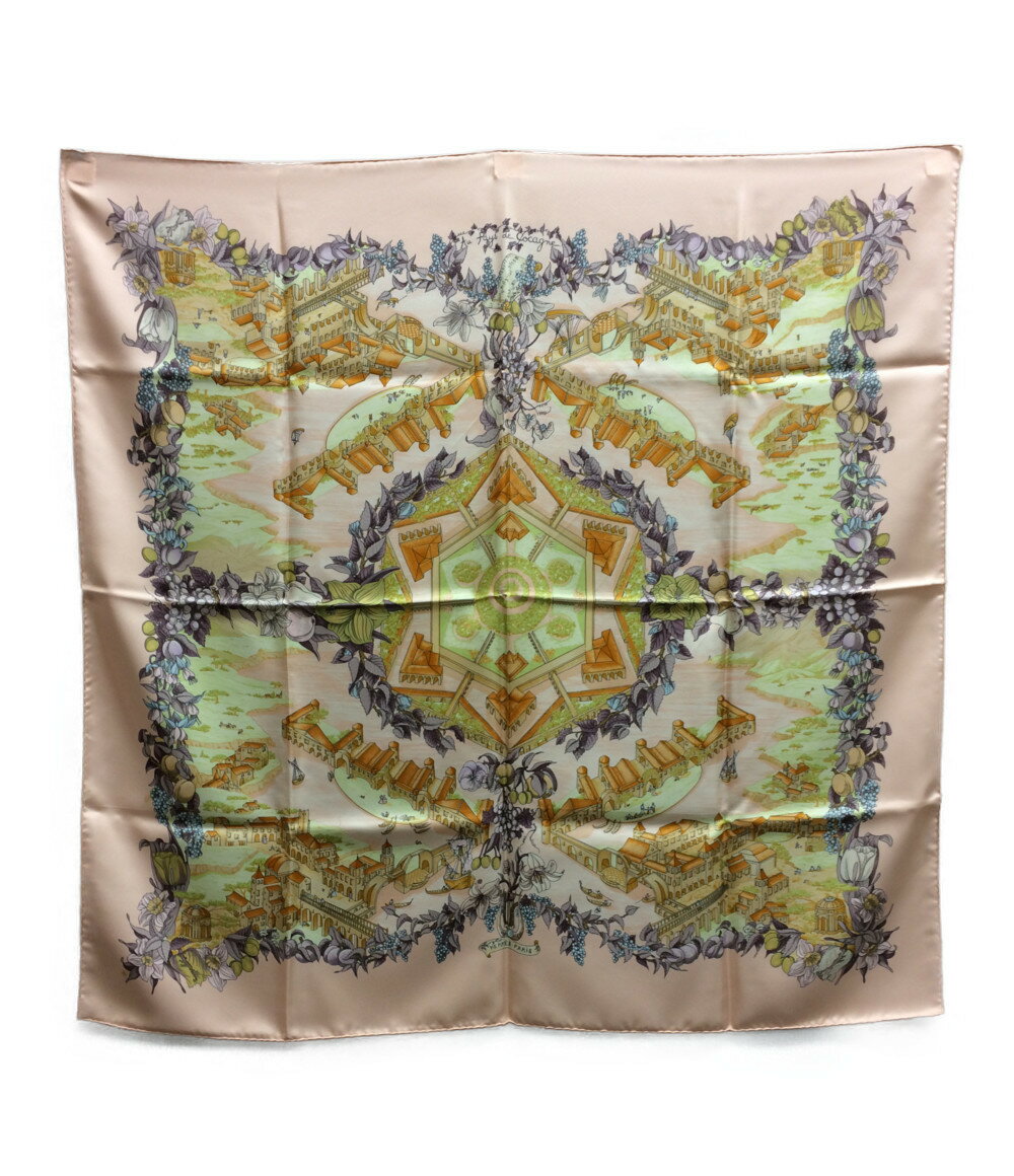 【中古】エルメス カレ90 シルク スカーフ Au Pays de Cocagne 楽園にて HERMES レディースのサムネイル