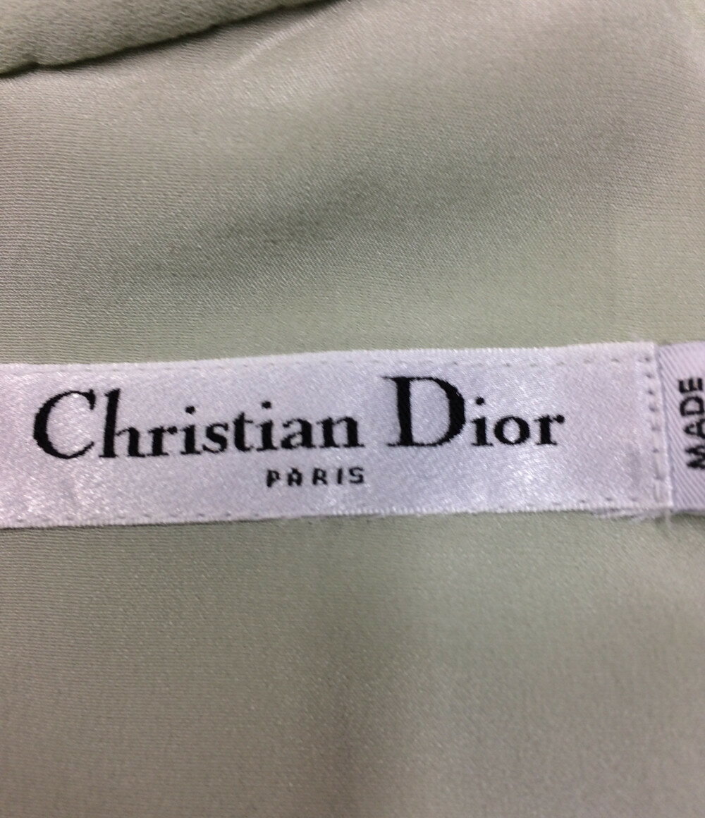 美品 クリスチャンディオール SIZE 34 (S) プリーツ加工 シルクワンピース Christian Dior レディース 【中古】