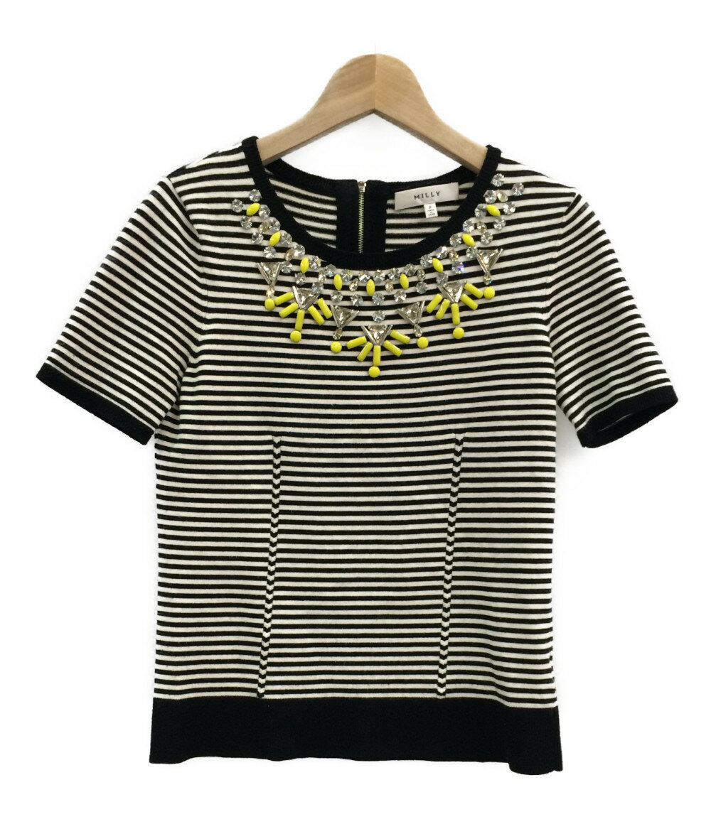 【中古】ミリー ビジュー半袖ニット レディース SIZE P (S) milly