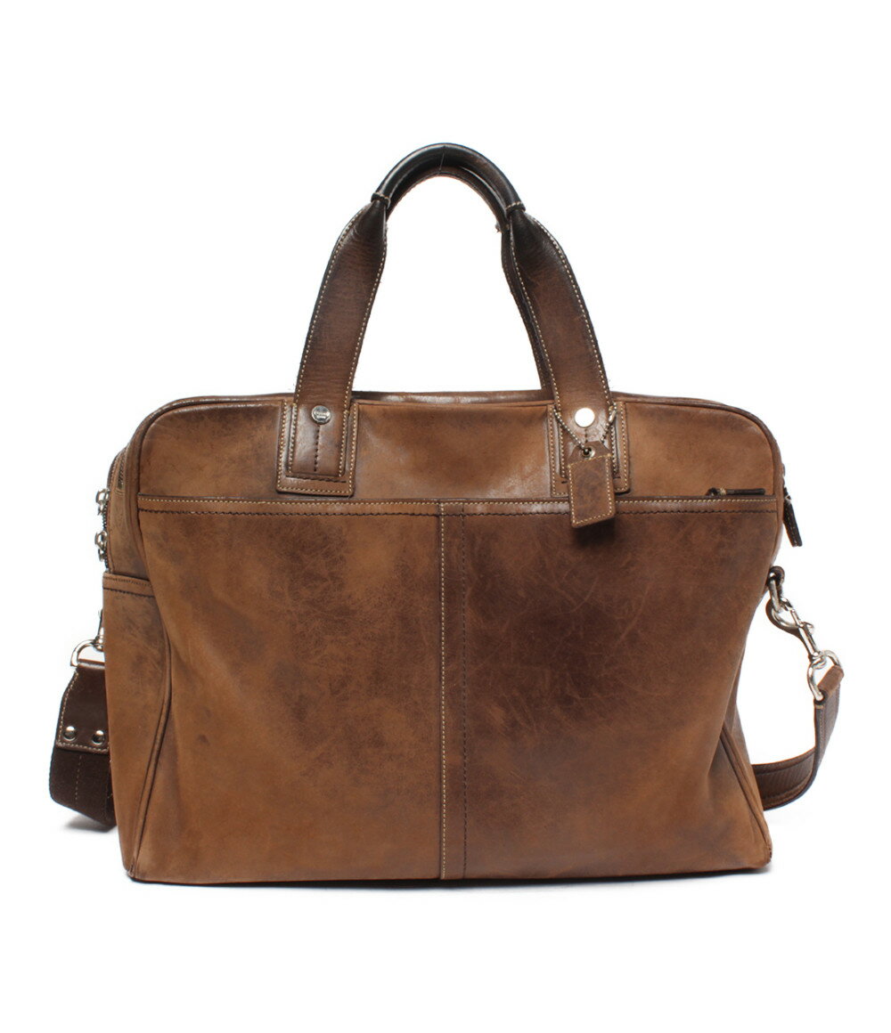 【中古】訳あり コーチ 2wayレザーブリーフケース ビジネスバッグ オールド メンズ COACH