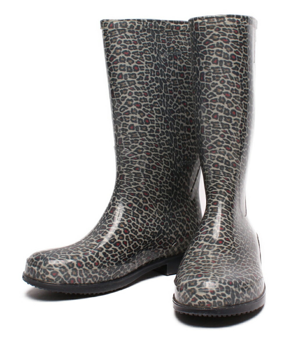 【中古】美品 アルマーニ 長靴 レインブーツ レオパード キッズ SIZE 35 (M) ARMANI