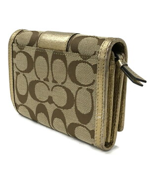 【中古】コーチ 二つ折り財布 シグネチャー レディース COACH