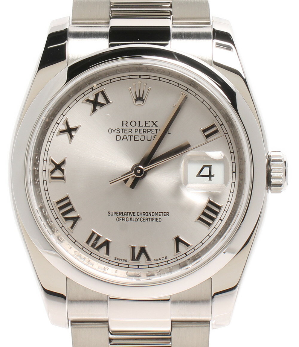 【中古】美品 ロレックス 腕時計 オイスターパーペチュアル デイトジャスト 自動巻き シルバー 116200 メンズ ROLEX