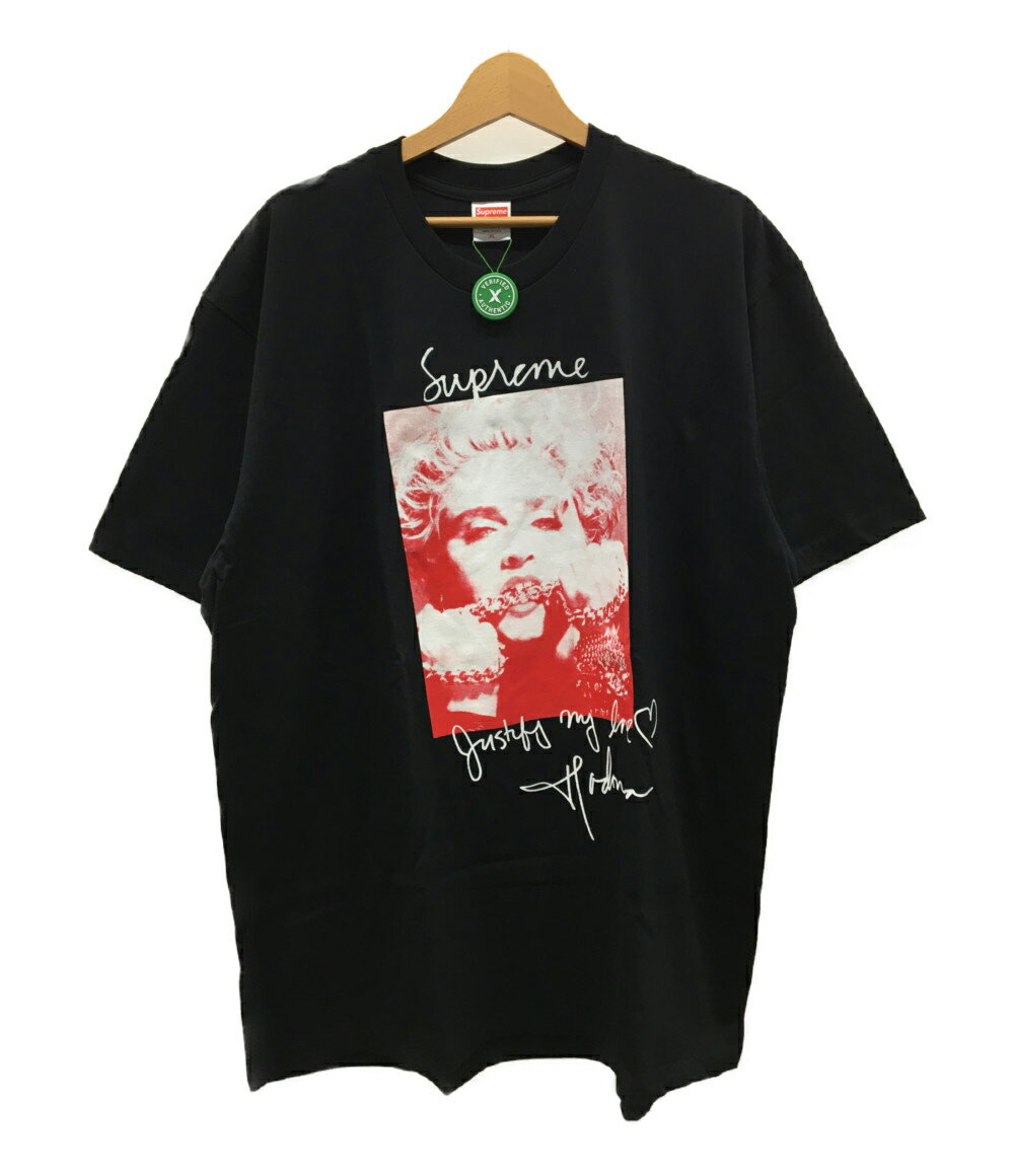 【中古】美品 シュプリーム 半袖 Tシャツ Madonna TEE BLACK マドンナ プリント ブラック コットン ストリート 18FW 18aw メンズ SIZE XL Supreme