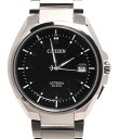 【中古】美品 シチズン 腕時計 ATTESA ソーラー ブラック H110-T016308 メンズ CITIZEN