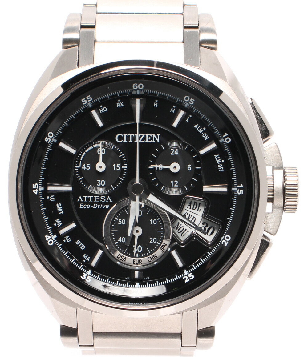 【中古】 シチズン 腕時計 ATTESA ソーラー ブラック H610-T015581 メンズ CITIZEN