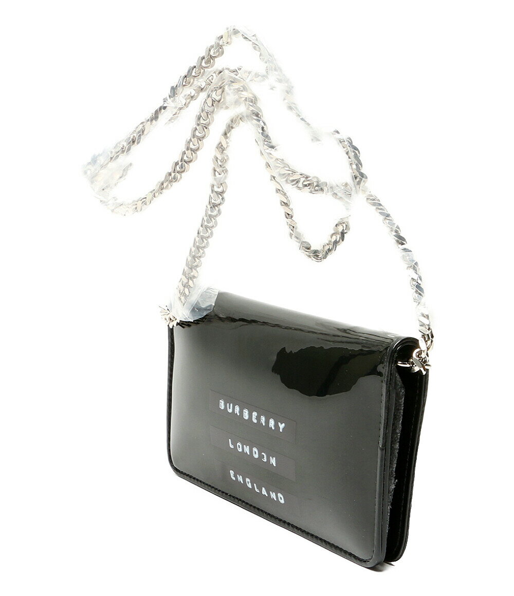 【中古】美品 バーバリー 長財布 TAPE PRINT LAMINATED PHONE WALLET レディース BURBERRY
