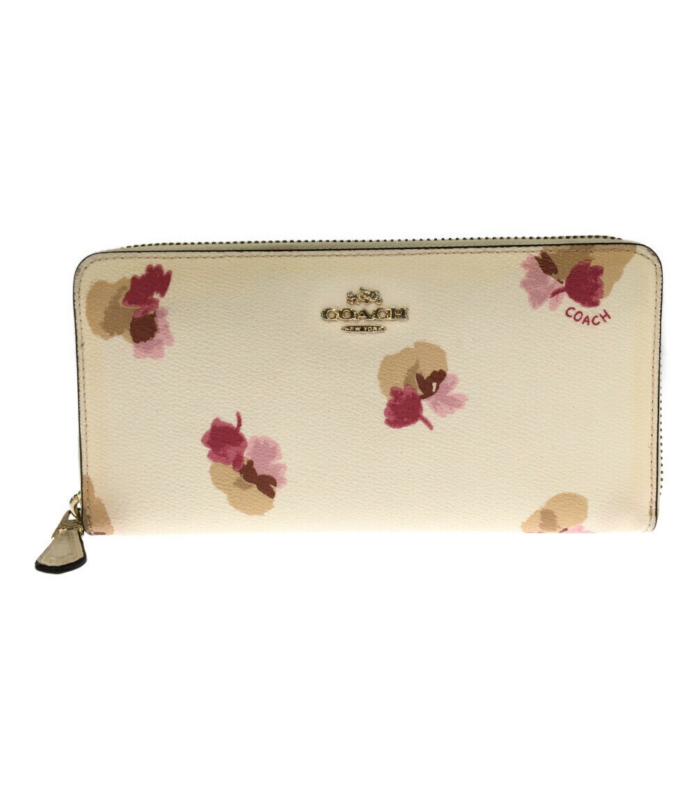 【中古】 コーチ ラウンドファスナー長財布 花柄 F53794 レディース COACH