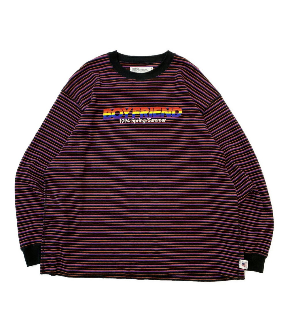 【中古】 ダイリク 長袖Tシャツ couple border embroidery tee 22ss 22SSC-10 メンズ SIZE F DAIRIKUのサムネイル