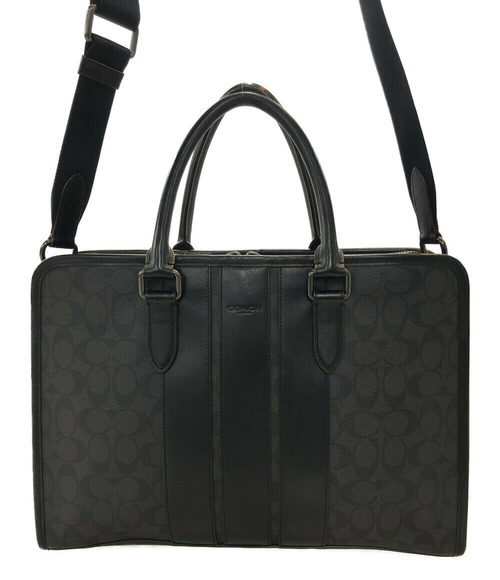 【中古】 コーチ 2WAY ブリーフケース ショルダーバッグ シグネチャー F23212 メンズ COACH