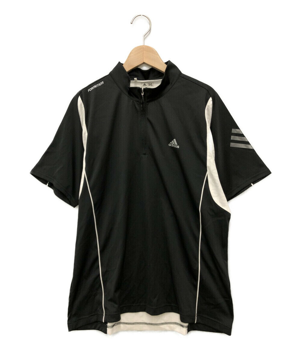 【中古】美品 アディダス ジップアップ半袖Tシャツ スポーツウェア ジャージ メンズ SIZE O/XG (XL以上) adidas