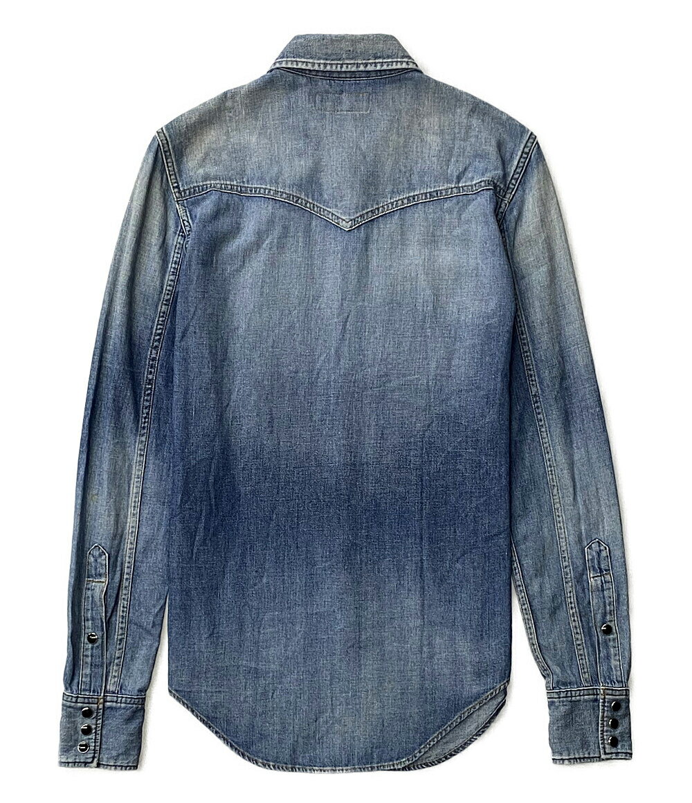 【中古】 サンローラン デニムウエスタンシャツ 17ss レディース SIZE XS Saint Laurent