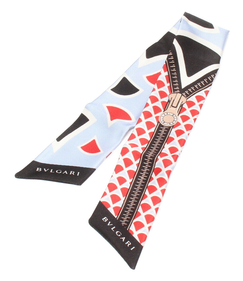 【中古】美品 ブルガリ セルペンティスカーフ リボンスカーフ シルク レディース Bvlgari