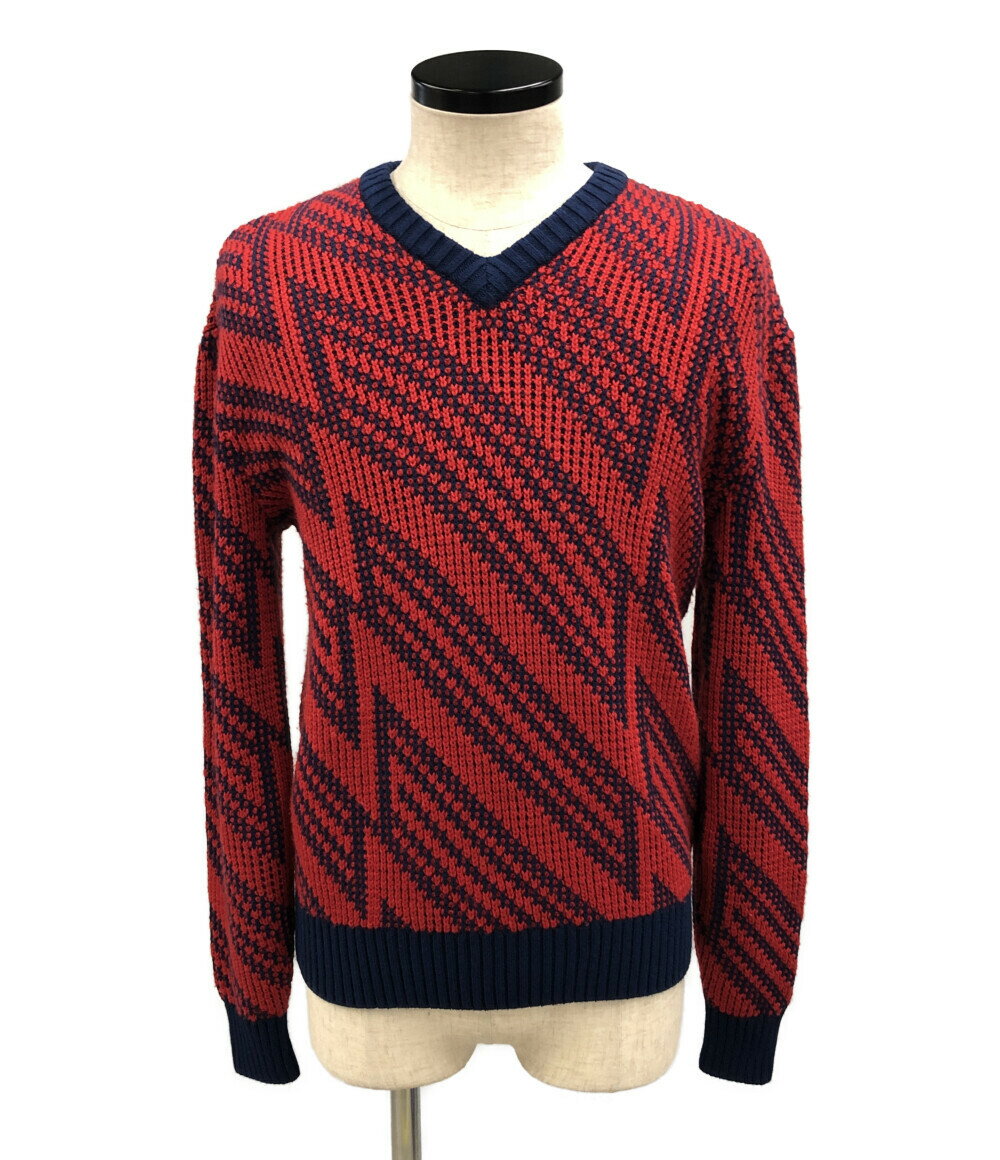 yÁz R[` jbg Jacquard V Neck Sweater Y SIZE XS (XSȉ) COACH