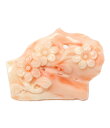 【中古】美品 帯留 珊瑚 ピンクコーラル フラワー 花柄　 レディース