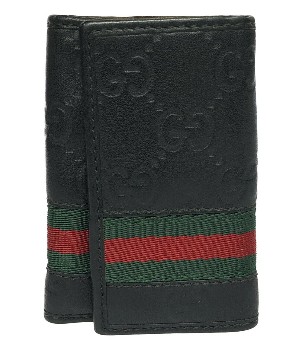 【中古】 グッチ 6連キーケース ウェブ シマ シェリー 138077 0959 メンズ GUCCI