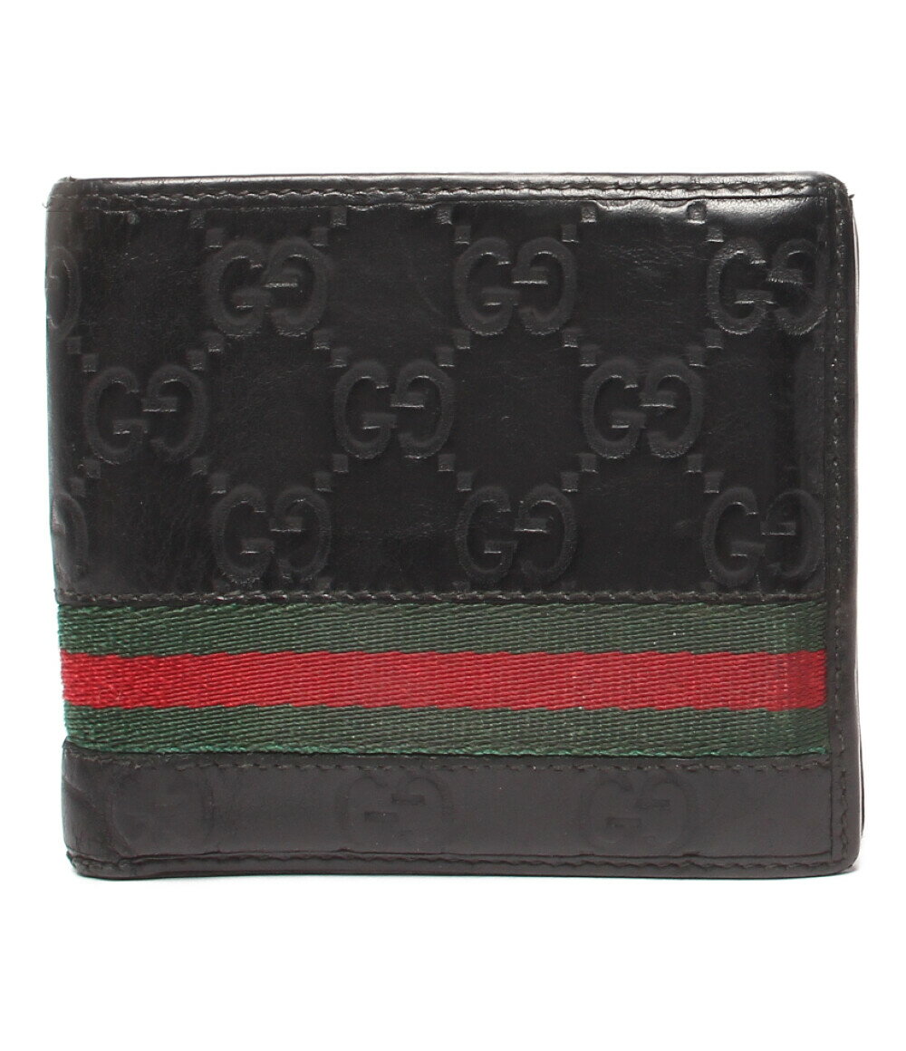 【中古】 グッチ 二つ折り財布 シマ シェリーライン 365498 4276 メンズ GUCCI