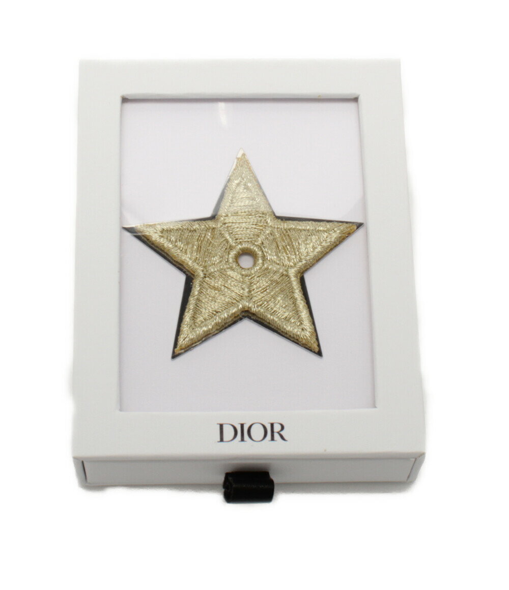 【中古】美品 クリスチャンディオール ピンバッチ スター 星 ETOILE エトワール 刺繍 ノベルティ レディース Christian Dior