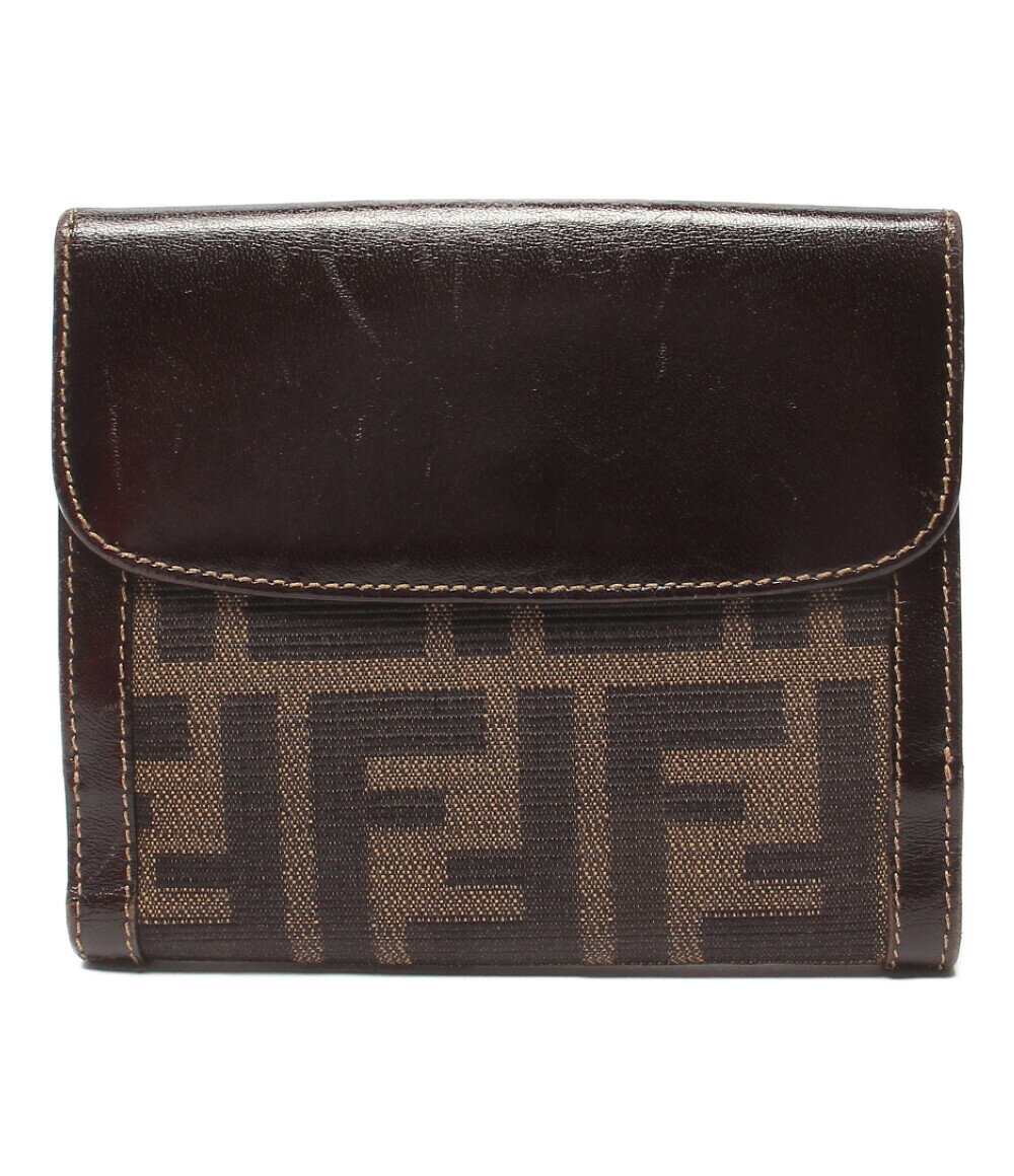 【中古】 フェンディ 二つ折り財布 ズッカ柄 レディース FENDI