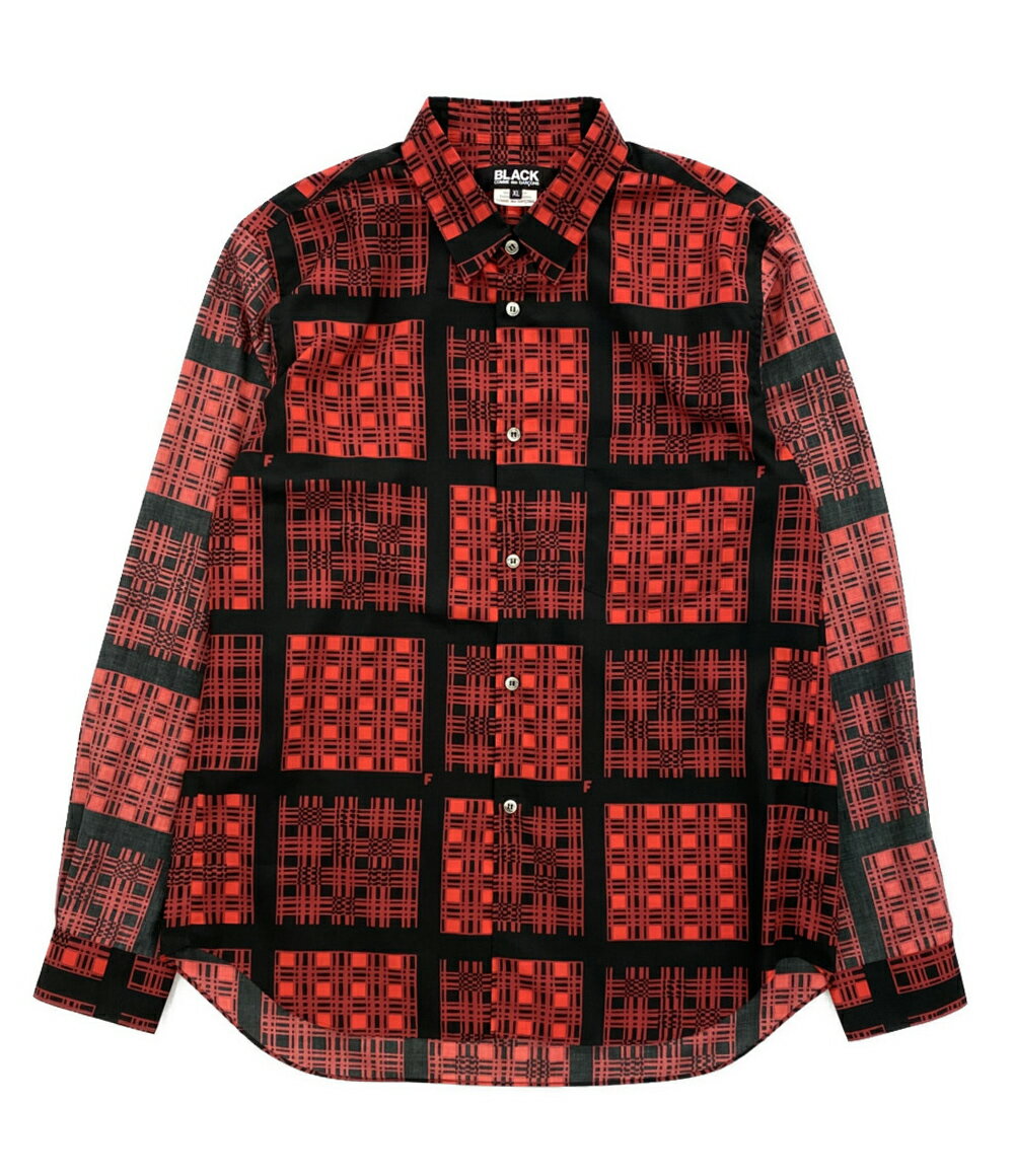 yÁzi ubNRfM\ Vc L S CHECK SHIRT 23aw Y SIZE XL BLACK COMME des GARCONS