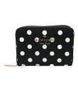 【5%OFFクーポン 7日9：59迄】【中古】 ケイトスペード ミニウォレット ラウンドファスナー 水玉模様 レディース kate spade