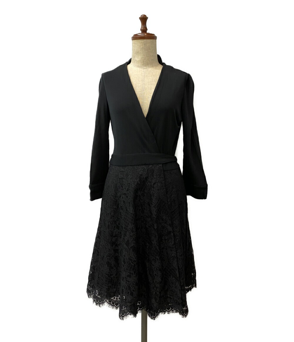 【中古】 ダイアンフォンファステンバーグ 長袖ワンピース ラップドレス カシュクール レース レディース SIZE 4 DIANE von FURSTENBERGのサムネイル