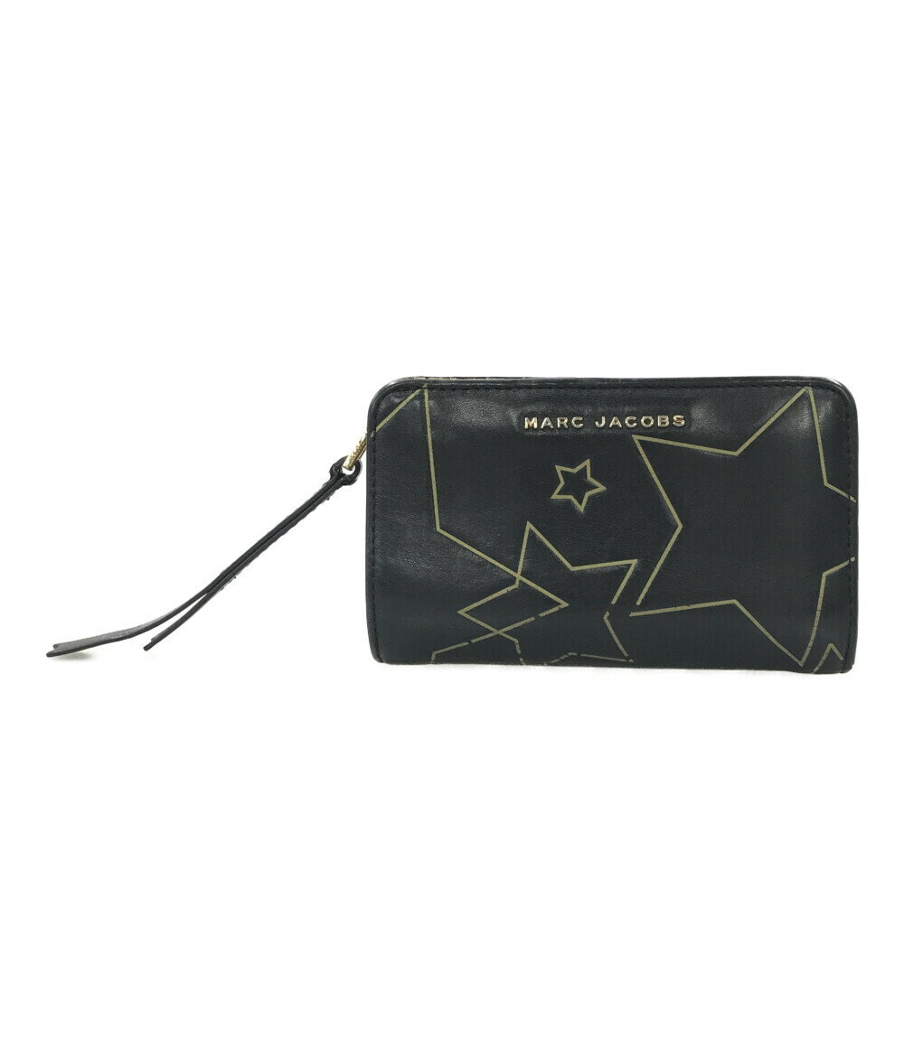 【5%OFFクーポン 18日0時～21日9：59迄】【中古】 マークジェイコブス 二つ折り財布 星柄 レディース MARC JACOBS