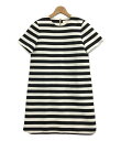 【5%OFFクーポン 7日9：59迄】【中古】 ケイトスペード シルク混 半袖ワンピース ボーダー柄 レディース SIZE 2 (M) kate spade