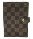 【中古】 ルイヴィトン 手帳カバー 6穴 アジェンダMM ダミエ エベヌ R20701 メンズ Louis Vuitton