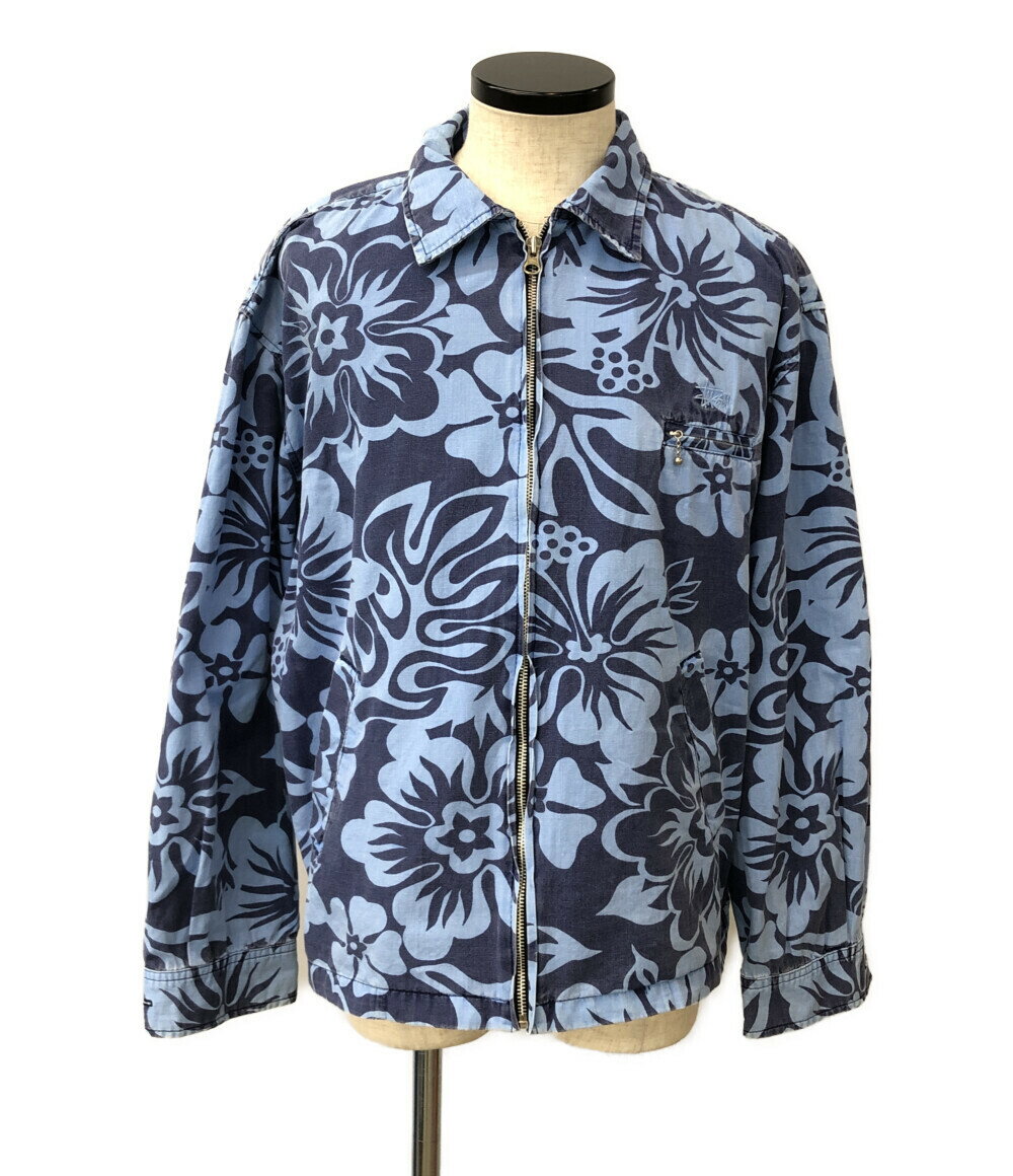 【5%OFFクーポン14日20時〜18日23:59迄】【中古】 スウィングトップ アロハ柄ブルゾン USA製 メンズ SIZE M (M) OLD STUSSY