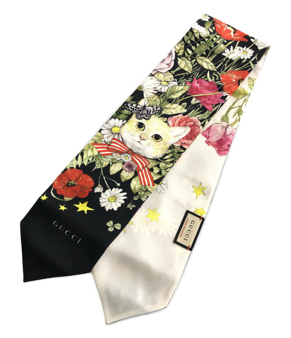 【中古】美品 グッチ ネックボウ スカーフ シルク100% ヒグチユウコ 667429 レディース GUCCIのサムネイル