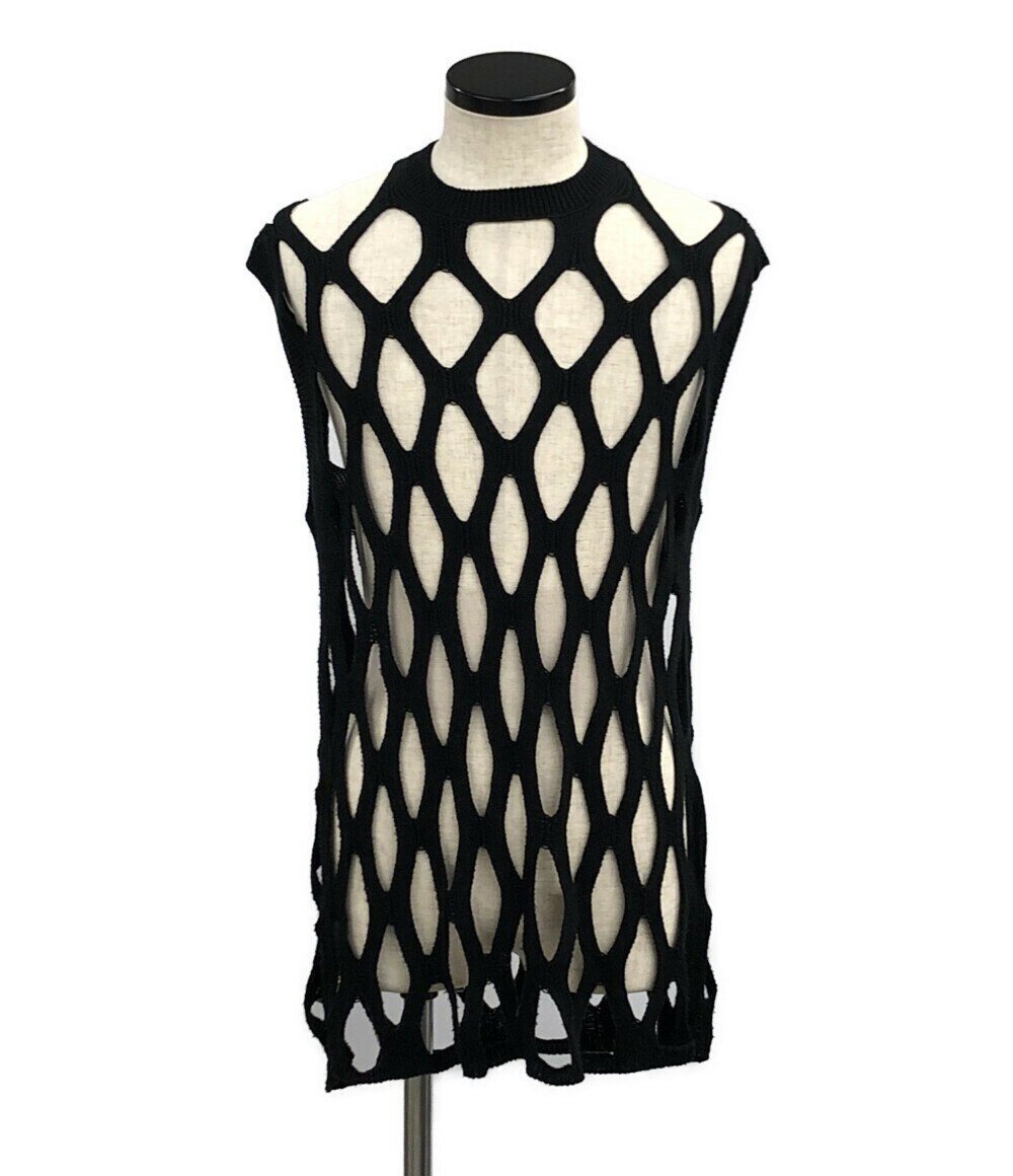 yÁzi ubNRfM\ Mesh Knit Vest xXg 1M-N006 Y SIZE XL (XLȏ) BLACK COMME des GARCONS