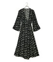 【中古】 ガニー 羽織 ロングカーディガン フラワープリント ブラック レディース SIZE 34 GANNI
