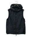 【中古】 モンクレール ジップベスト ブラック フーディ メンズ SIZE 1 MONCLER