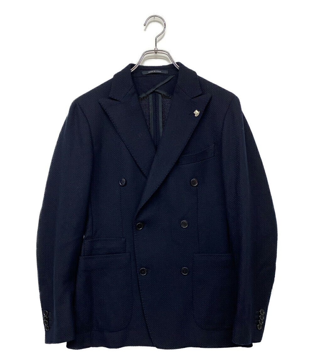 【中古】 タリアトーレ ダブルテイラードジャケット ネイビー ウール カシミア メンズ SIZE 46 TAGLIATORE