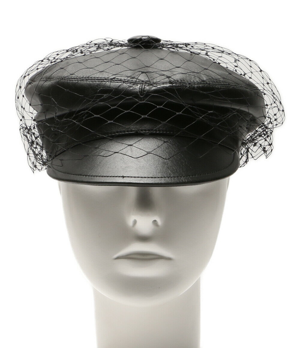 【中古】美品 クリスチャンディオール 85PAR920G700 チュール付キャスケット ラムレザー レディース SIZE 57 Christian Dior
