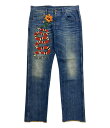 【中古】 グッチ デニムパンツ スネークエンブロイダリー ウォッシュ加工 メンズ SIZE 34 GUCCI