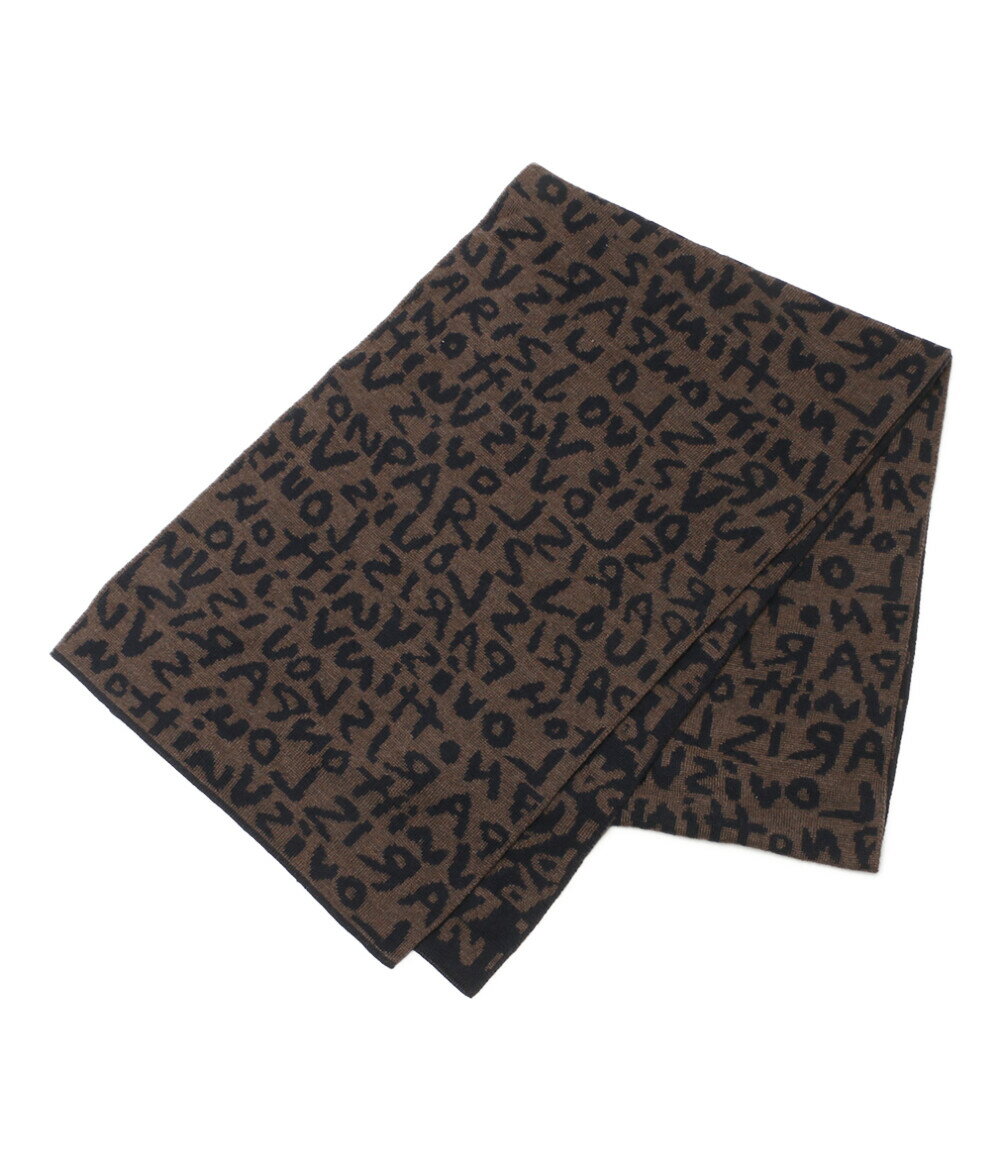 【中古】 ルイ・ヴィトン ニットマフラー 401910 レタリング 401910 レディース LOUIS VUITTON