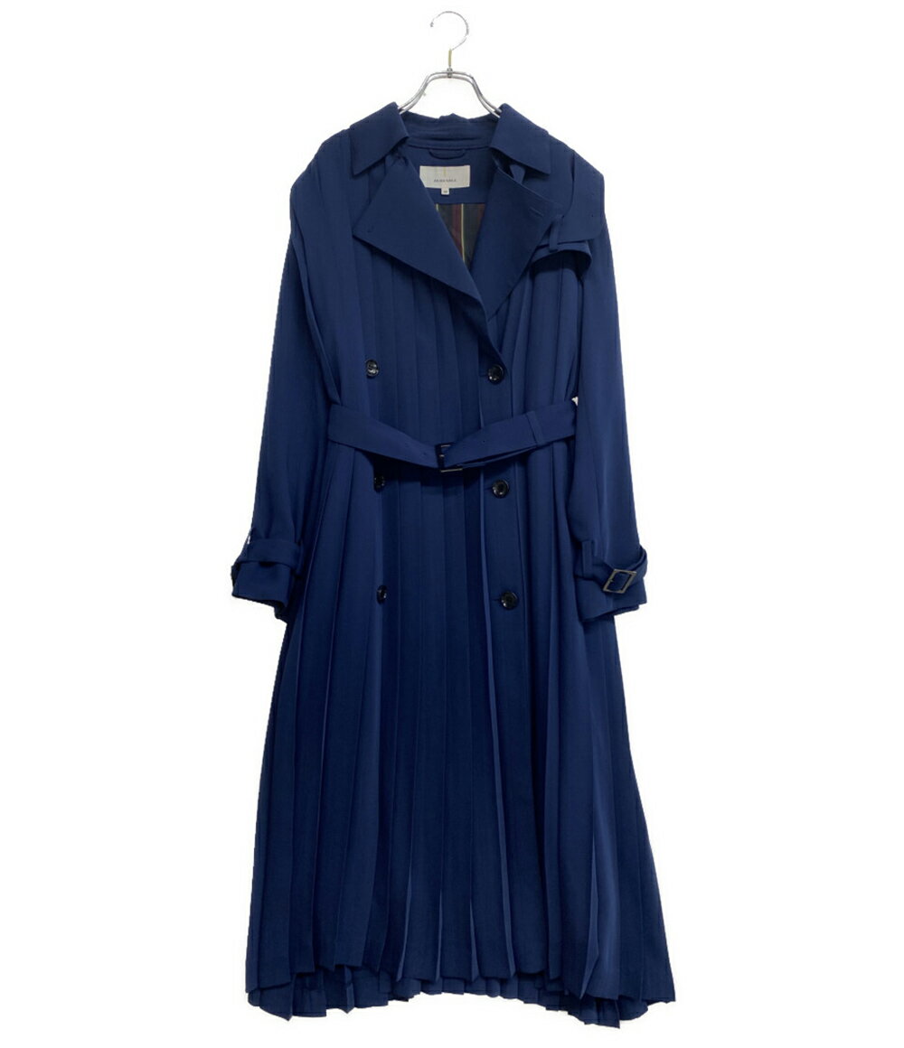 【先着クーポン11日1:59迄】【中古】 アキラナカ プリーツトレンチコート AW1642NV レディース SIZE 38 AKIRANAKA