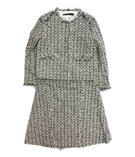 【中古】美品 マルティニーク スカートスーツ ツイード ノーカラー A0386FJM209 レディース SIZE 1 martinique 【中古】美品 マルティニーク スカートスーツ ツイード ノーカラー A0386FJM209 レディース SIZE 1 martinique