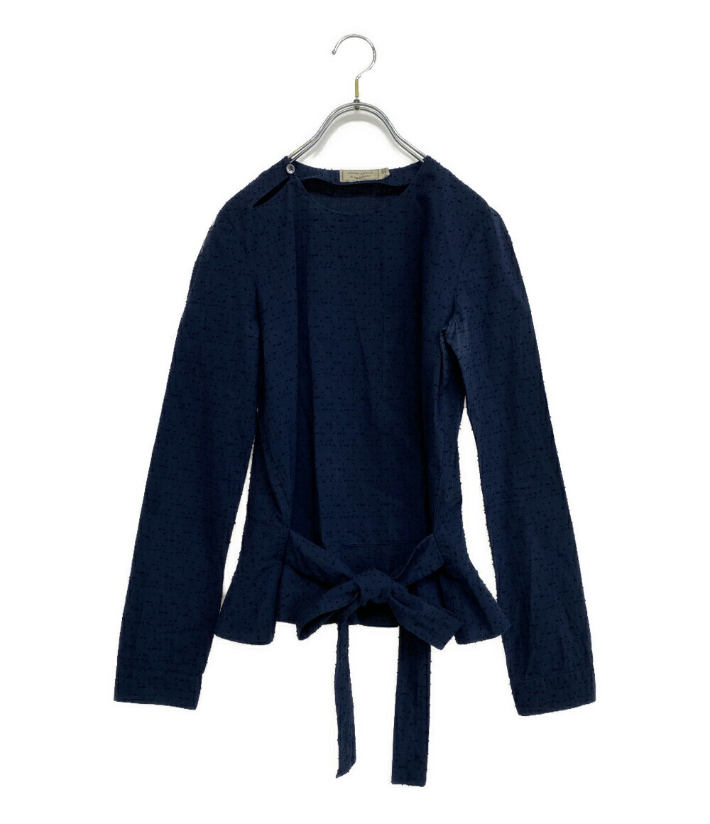 【全品P5倍×先着30名様全品5%OFFクーポン1日23:59迄】【中古】 メゾンキツネ カットソー リボン ネイビー レディース SIZE 36 MAISON KITSUNE