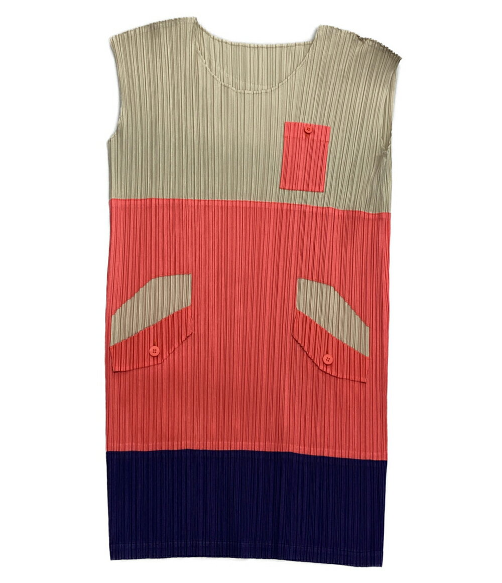 【中古】 プリーツプリーズ バイカラー チュニック PP41-JT555 レディース SIZE 3 PLEATS PLEASE ISSEY MIYAKE